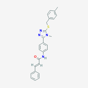 molecular formula C26H24N4OS B314381 N-(4-{4-methyl-5-[(4-methylbenzyl)sulfanyl]-4H-1,2,4-triazol-3-yl}phenyl)-3-phenylacrylamide 
