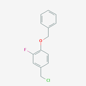 molecular formula C14H12ClFO B3143818 1-Benzyloxy-4-chloromethyl-2-fluoro-benzene CAS No. 536974-95-5