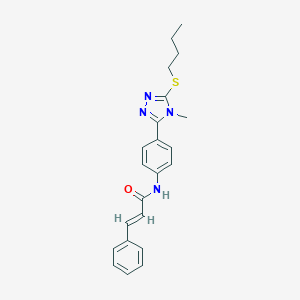molecular formula C22H24N4OS B314383 N-{4-[5-(butylsulfanyl)-4-methyl-4H-1,2,4-triazol-3-yl]phenyl}-3-phenylacrylamide 