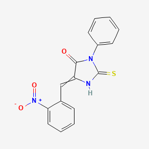 molecular formula C16H11N3O3S B3143889 (5E)-2-巯基-5-(2-硝基亚苄基)-3-苯基-3,5-二氢-4H-咪唑-4-酮 CAS No. 53865-29-5