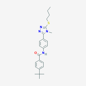 molecular formula C24H30N4OS B314392 4-tert-butyl-N-{4-[5-(butylsulfanyl)-4-methyl-4H-1,2,4-triazol-3-yl]phenyl}benzamide 