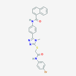 molecular formula C28H22BrN5O2S B314398 N-[4-(5-{[2-(4-bromoanilino)-2-oxoethyl]sulfanyl}-4-methyl-4H-1,2,4-triazol-3-yl)phenyl]-1-naphthamide 