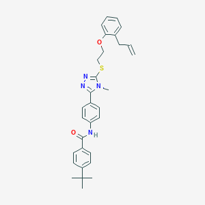 molecular formula C31H34N4O2S B314408 N-[4-(5-{[2-(2-allylphenoxy)ethyl]sulfanyl}-4-methyl-4H-1,2,4-triazol-3-yl)phenyl]-4-tert-butylbenzamide 