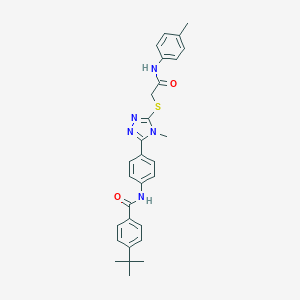 4-tert-butyl-N-[4-(4-methyl-5-{[2-oxo-2-(4-toluidino)ethyl]sulfanyl}-4H-1,2,4-triazol-3-yl)phenyl]benzamide