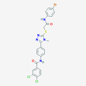 molecular formula C24H18BrCl2N5O2S B314412 N-[4-(5-{[2-(4-bromoanilino)-2-oxoethyl]sulfanyl}-4-methyl-4H-1,2,4-triazol-3-yl)phenyl]-3,4-dichlorobenzamide 
