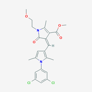 molecular formula C23H24Cl2N2O4 B314415 methyl (4Z)-4-{[1-(3,5-dichlorophenyl)-2,5-dimethyl-1H-pyrrol-3-yl]methylidene}-1-(2-methoxyethyl)-2-methyl-5-oxo-4,5-dihydro-1H-pyrrole-3-carboxylate 