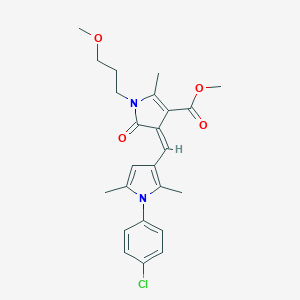 molecular formula C24H27ClN2O4 B314417 methyl (4Z)-4-{[1-(4-chlorophenyl)-2,5-dimethyl-1H-pyrrol-3-yl]methylidene}-1-(3-methoxypropyl)-2-methyl-5-oxo-4,5-dihydro-1H-pyrrole-3-carboxylate 