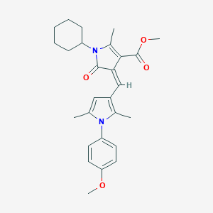 molecular formula C27H32N2O4 B314419 methyl (4Z)-1-cyclohexyl-4-{[1-(4-methoxyphenyl)-2,5-dimethyl-1H-pyrrol-3-yl]methylidene}-2-methyl-5-oxo-4,5-dihydro-1H-pyrrole-3-carboxylate 