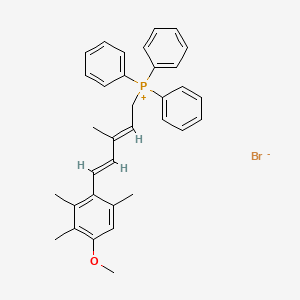 molecular formula C34H36BrOP B3144238 (5-(4-Methoxy-2,3,6-trimethylphenyl)-3-methylpenta-2,4-dien-1-yl)triphenylphosphonium bromide CAS No. 54757-44-7