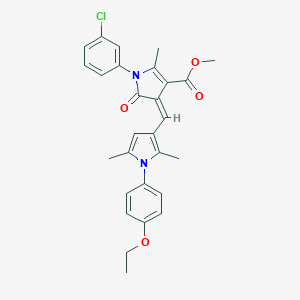 molecular formula C28H27ClN2O4 B314424 methyl (4Z)-1-(3-chlorophenyl)-4-{[1-(4-ethoxyphenyl)-2,5-dimethyl-1H-pyrrol-3-yl]methylidene}-2-methyl-5-oxo-4,5-dihydro-1H-pyrrole-3-carboxylate 