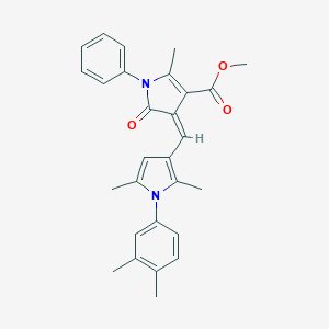 molecular formula C28H28N2O3 B314425 methyl (4Z)-4-{[1-(3,4-dimethylphenyl)-2,5-dimethyl-1H-pyrrol-3-yl]methylidene}-2-methyl-5-oxo-1-phenyl-4,5-dihydro-1H-pyrrole-3-carboxylate 