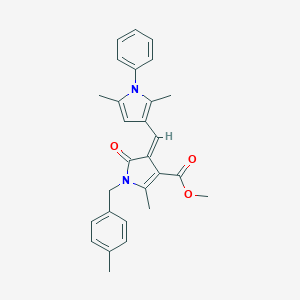 molecular formula C28H28N2O3 B314427 methyl (4Z)-4-[(2,5-dimethyl-1-phenyl-1H-pyrrol-3-yl)methylidene]-2-methyl-1-(4-methylbenzyl)-5-oxo-4,5-dihydro-1H-pyrrole-3-carboxylate 