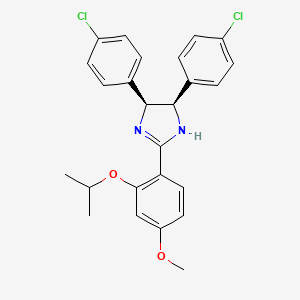 molecular formula C25H24Cl2N2O2 B3144271 1H-Imidazole, 4,5-bis(4-chlorophenyl)-4,5-dihydro-2-[4-methoxy-2-(1-methylethoxy)phenyl]-, (4R,5S)-rel- CAS No. 548472-49-7