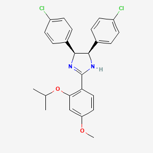 molecular formula C25H24Cl2N2O2 B3144271 1H-咪唑，4,5-双(4-氯苯基)-4,5-二氢-2-[4-甲氧基-2-(1-甲基乙氧基)苯基]-, (4R,5S)-rel- CAS No. 548472-49-7