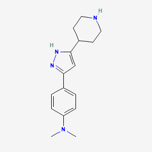N,N-dimethyl-4-[3-(4-piperidinyl)-1H-pyrazol-5-yl]aniline