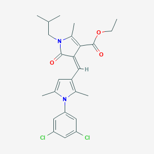 molecular formula C25H28Cl2N2O3 B314430 ethyl 4-{[1-(3,5-dichlorophenyl)-2,5-dimethyl-1H-pyrrol-3-yl]methylene}-1-isobutyl-2-methyl-5-oxo-4,5-dihydro-1H-pyrrole-3-carboxylate 