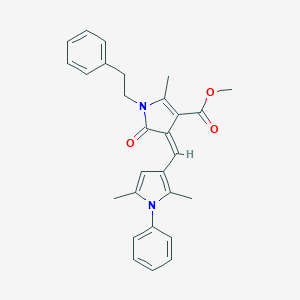 molecular formula C28H28N2O3 B314431 methyl (4Z)-4-[(2,5-dimethyl-1-phenyl-1H-pyrrol-3-yl)methylidene]-2-methyl-5-oxo-1-(2-phenylethyl)-4,5-dihydro-1H-pyrrole-3-carboxylate 