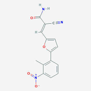 molecular formula C15H11N3O4 B314433 2-Cyano-3-(5-{3-nitro-2-methylphenyl}-2-furyl)acrylamide 