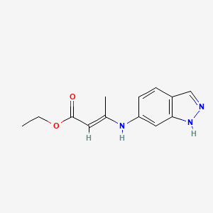molecular formula C13H15N3O2 B3144334 ethyl (E)-3-(1H-indazol-6-ylamino)but-2-enoate CAS No. 54996-75-7