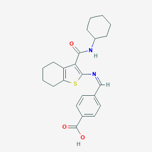 4-[({3-[(Cyclohexylamino)carbonyl]-4,5,6,7-tetrahydro-1-benzothien-2-yl}imino)methyl]benzoic acid