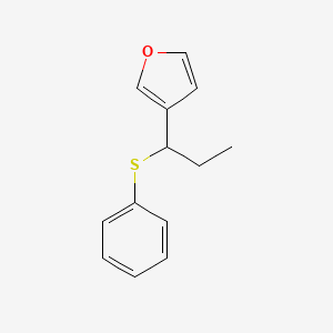 molecular formula C13H14OS B3144422 3-[1-(Phenylsulfanyl)propyl]furan CAS No. 551921-83-6
