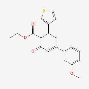 molecular formula C20H20O4S B3144425 4-(3-甲氧基苯基)-2-氧代-6-(噻吩-3-基)环己-3-烯-1-甲酸乙酯 CAS No. 551921-89-2