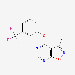 molecular formula C13H8F3N3O2 B3144448 3-Methyl-4-[3-(trifluoromethyl)phenoxy]isoxazolo[5,4-d]pyrimidine CAS No. 551930-91-7