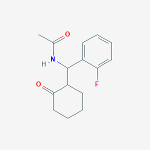 molecular formula C15H18FNO2 B3144456 N-[(2-fluorophenyl)(2-oxocyclohexyl)methyl]acetamide CAS No. 551931-07-8