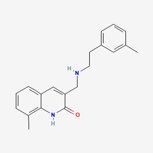 molecular formula C20H22N2O B3144458 8-Methyl-3-[(2-m-tolyl-ethylamino)-methyl]-1H-quinolin-2-one CAS No. 551945-42-7