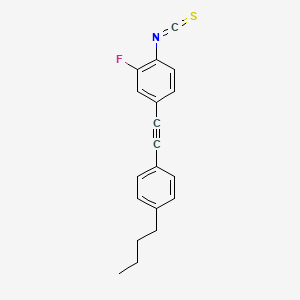 molecular formula C19H16FNS B3144472 Benzene, 4-[(4-butylphenyl)ethynyl]-2-fluoro-1-isothiocyanato- CAS No. 552321-24-1