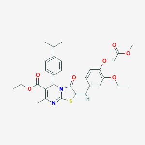ethyl 2-[3-ethoxy-4-(2-methoxy-2-oxoethoxy)benzylidene]-5-(4-isopropylphenyl)-7-methyl-3-oxo-2,3-dihydro-5H-[1,3]thiazolo[3,2-a]pyrimidine-6-carboxylate