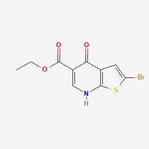 molecular formula C10H8BrNO3S B3144600 Ethyl 2-bromo-4-oxo-4,7-dihydrothieno[2,3-b]pyridine-5-carboxylate CAS No. 55503-18-9