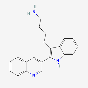 B3144673 4-[2-(quinolin-3-yl)-1H-indol-3-yl]butan-1-amine CAS No. 556778-31-5