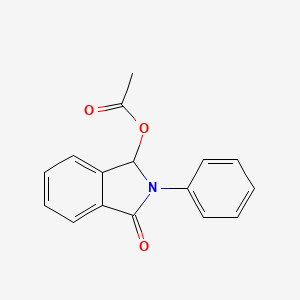 molecular formula C16H13NO3 B3144689 3-oxo-2-phenyl-2,3-dihydro-1H-isoindol-1-yl acetate CAS No. 55740-87-9