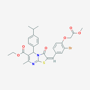 ethyl 2-[3-bromo-4-(2-methoxy-2-oxoethoxy)benzylidene]-5-(4-isopropylphenyl)-7-methyl-3-oxo-2,3-dihydro-5H-[1,3]thiazolo[3,2-a]pyrimidine-6-carboxylate