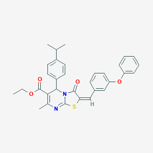 ethyl 5-(4-isopropylphenyl)-7-methyl-3-oxo-2-(3-phenoxybenzylidene)-2,3-dihydro-5H-[1,3]thiazolo[3,2-a]pyrimidine-6-carboxylate