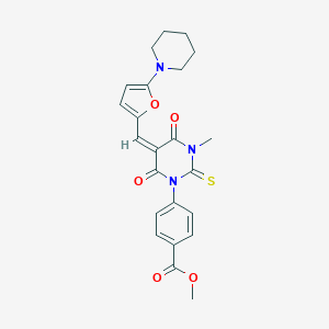 methyl 4-(3-methyl-4,6-dioxo-5-{[5-(1-piperidinyl)-2-furyl]methylene}-2-thioxotetrahydro-1(2H)-pyrimidinyl)benzoate