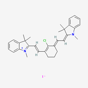 molecular formula C32H36ClIN2 B3144909 2-[2-[2-Chloro-3-[(1,3-dihydro-1,3,3-trimethyl-2H-indol-2-ylidene)ethylidene]-1-cyclopenten-1-yl]ethenyl]-1,3,3-trimethylindolium iodide CAS No. 56289-67-9