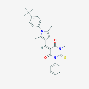 molecular formula C29H31N3O2S B314491 (5E)-5-{[1-(4-tert-butylphenyl)-2,5-dimethyl-1H-pyrrol-3-yl]methylidene}-1-methyl-3-(4-methylphenyl)-2-thioxodihydropyrimidine-4,6(1H,5H)-dione 