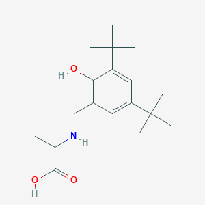 molecular formula C18H29NO3 B3144922 2-[(3,5-Ditert-butyl-2-hydroxyphenyl)methylamino]propanoic acid CAS No. 5634-26-4