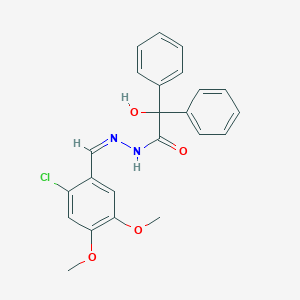 molecular formula C23H21ClN2O4 B314505 N'-(2-chloro-4,5-dimethoxybenzylidene)-2-hydroxy-2,2-diphenylacetohydrazide 
