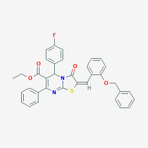 ethyl 2-[2-(benzyloxy)benzylidene]-5-(4-fluorophenyl)-3-oxo-7-phenyl-2,3-dihydro-5H-[1,3]thiazolo[3,2-a]pyrimidine-6-carboxylate