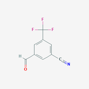 molecular formula C9H4F3NO B3145234 3-Formyl-5-(trifluoromethyl)benzonitrile CAS No. 569370-39-4