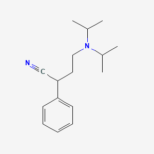 molecular formula C16H24N2 B3145239 4-Diisopropylamino-2-phenyl-butyronitrile CAS No. 56951-42-9