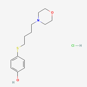 molecular formula C14H22ClNO2S B3145291 4-[[4-(4-Morpholinyl)butyl]thio]-phenol hcl CAS No. 57055-96-6