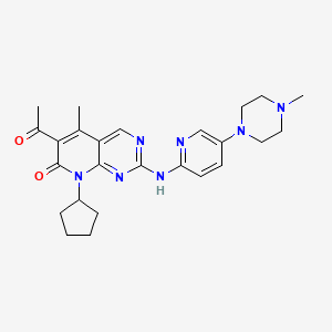molecular formula C25H31N7O2 B3145309 6-Acetyl-8-cyclopentyl-5-methyl-2-[[5-(4-methylpiperazin-1-yl)pyridin-2-yl]amino]pyrido[2,3-d]pyrimidin-7-one CAS No. 571189-51-0