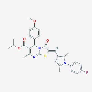 isopropyl 2-{[1-(4-fluorophenyl)-2,5-dimethyl-1H-pyrrol-3-yl]methylene}-5-(4-methoxyphenyl)-7-methyl-3-oxo-2,3-dihydro-5H-[1,3]thiazolo[3,2-a]pyrimidine-6-carboxylate