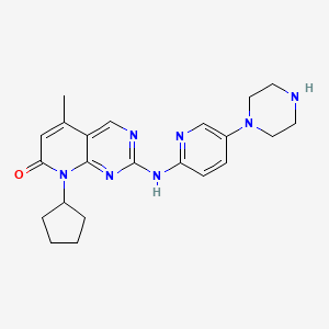 molecular formula C22H27N7O B3145313 Pyrido[2,3-d]pyriMidin-7(8H)-one, 8-cyclopentyl-5-Methyl-2-[[5-(1-piperazinyl)-2-pyridinyl]aMino]- CAS No. 571190-22-2