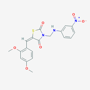 molecular formula C19H17N3O6S B314541 5-(2,4-Dimethoxybenzylidene)-3-({3-nitroanilino}methyl)-1,3-thiazolidine-2,4-dione 
