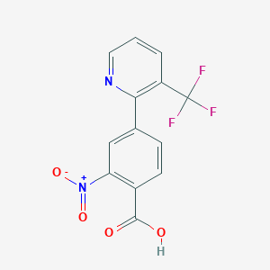 molecular formula C13H7F3N2O4 B3145418 2-Nitro-4-(3-trifluoromethylpyridin-2-YL)benzoic acid CAS No. 573676-07-0